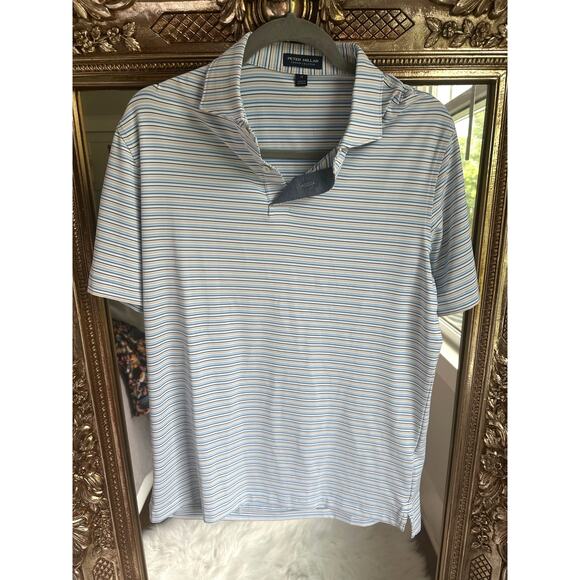 Peter Millar Crown Crafted Casely Blue Frost Performance Jersey Polo Med NWOT - Picture 3 of 4